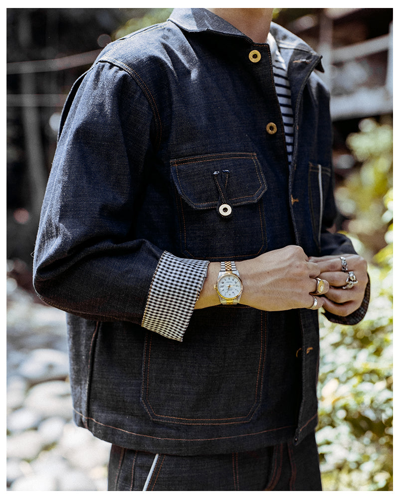 13oz Red Lined Selvedge Denim Chore Jacket