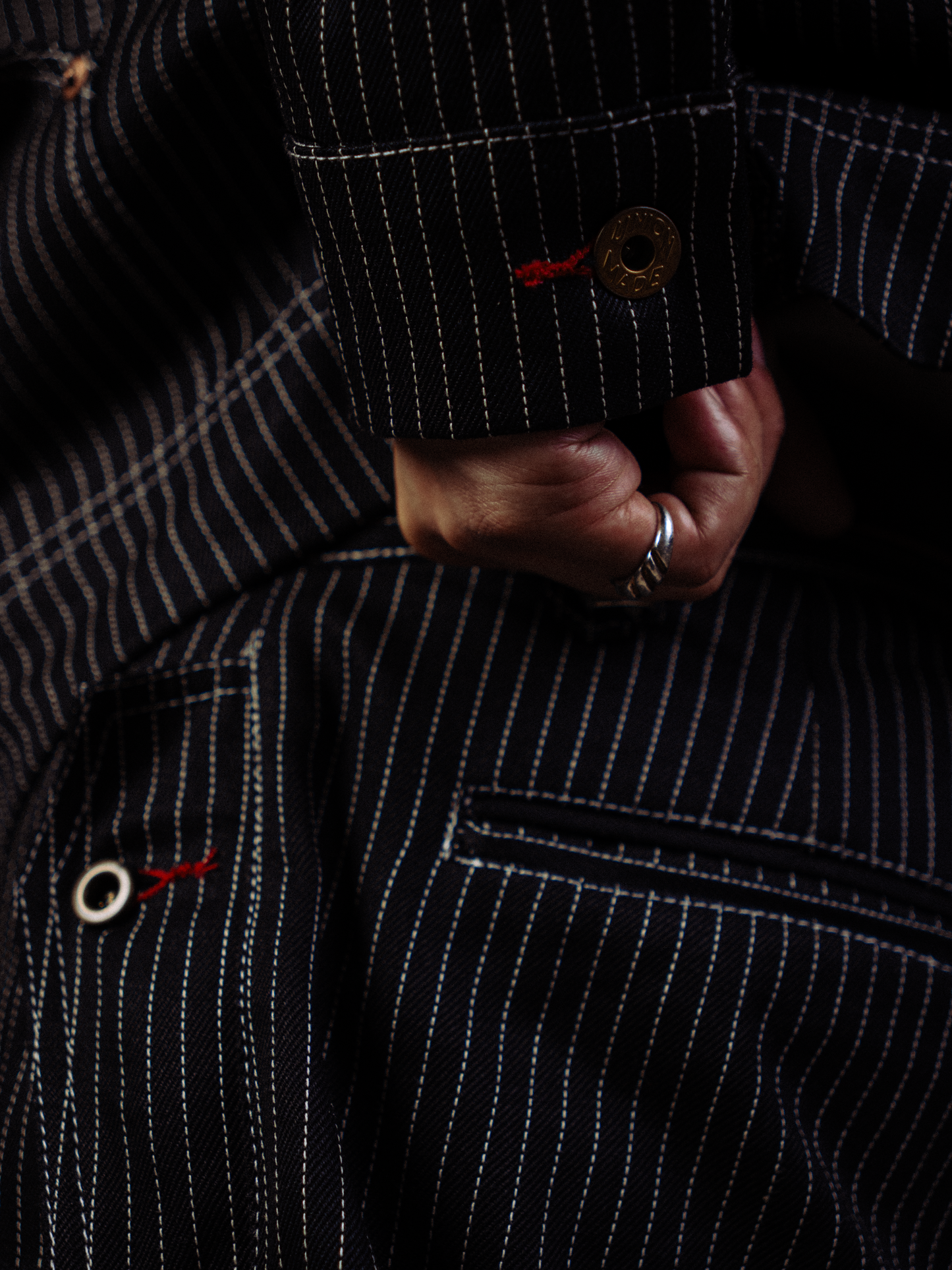(PREORDER) Syndrome x Renata Pinstripe Selvedge Denim Work Pants