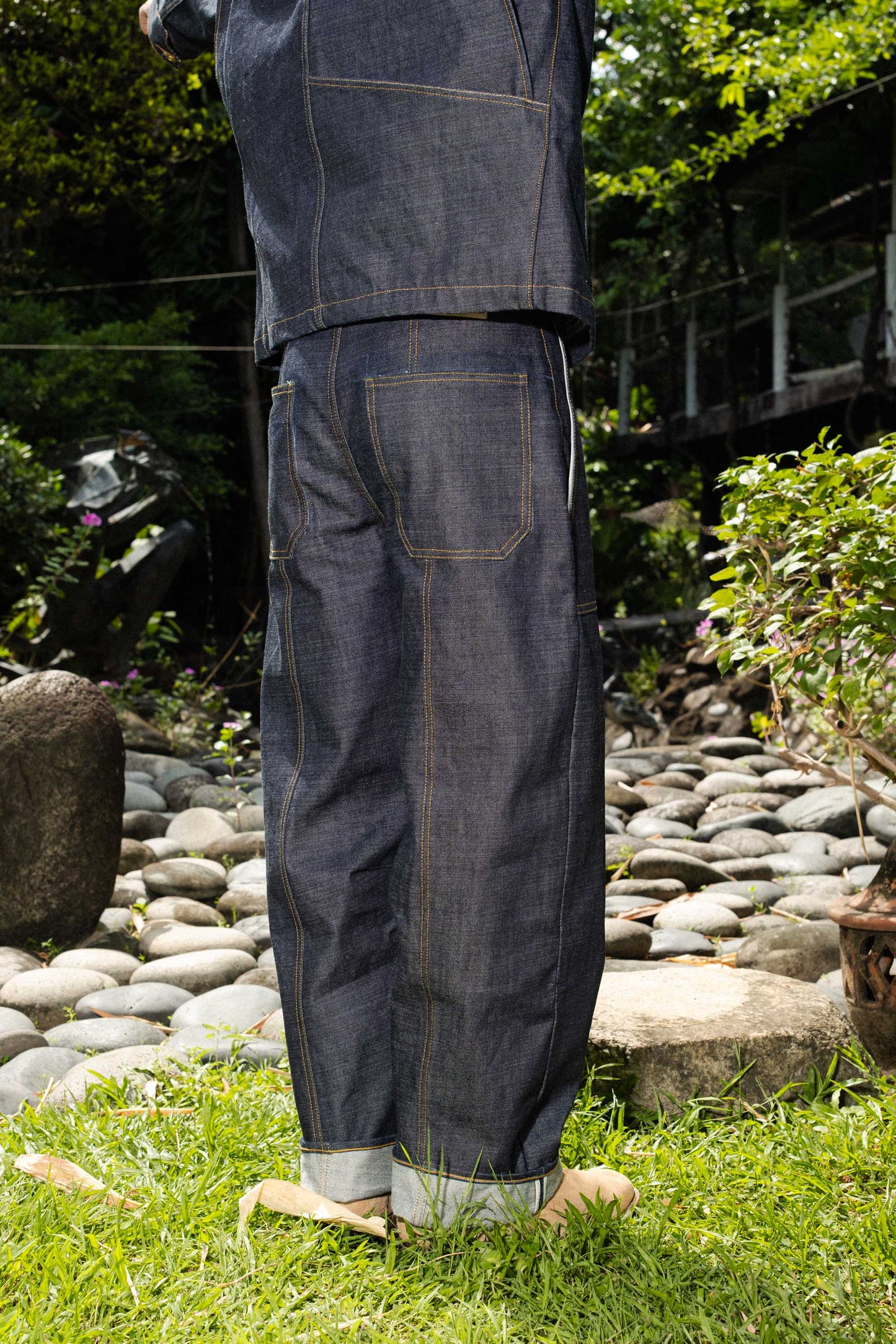13oz Blue Lined Selvedge Baker Jeans - Wide Curved Cut