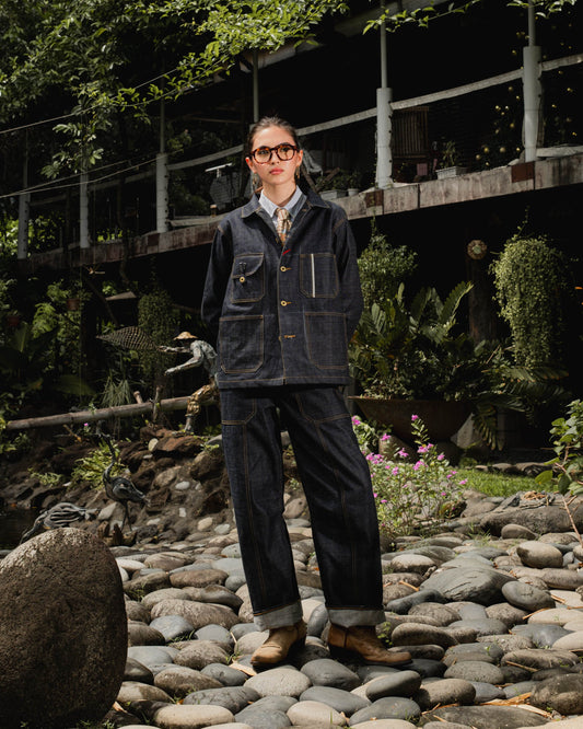 13oz Red Lined Selvedge Denim Chore Jacket
