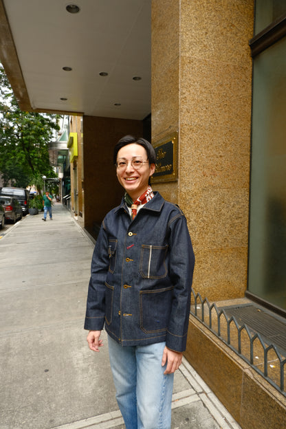 16oz Heavyweight Red Lined Selvedge Denim Chore Jacket