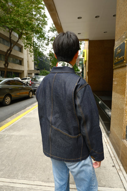 16oz Heavyweight Red Lined Selvedge Denim Chore Jacket